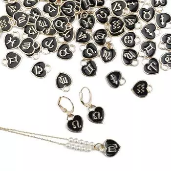 10-12шт двойное лицо Созвездие эмаль Подвески Подвески Бусины для изготовления ювелирных изделий своими руками 12x14mm 10pcs-Virgo