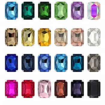 10*14 мм 20 шт./лот Высококачественные прямоугольные восьмиугольные сверла с когтями, серебристые популярные разноцветные стразы, стеклянные свободные бусины, поделки своими руками 10x14mm 20pcs