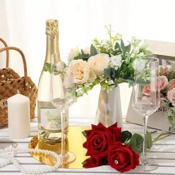 10/15/20/25/30 см круглое квадратное акриловое зеркало для свадебного стола центральное украшение зеркальный поднос небьющийся украшение для гостиной спальни ванной комнаты 10cm Round золотистый