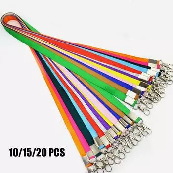 10/15/20 шт. Нейлоновый металлический зажим для бейджа, ремешки для удостоверения личности, имени, ремешка на шею 10pcs