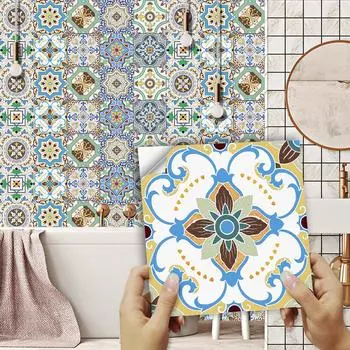 10/15/20 см богемная плитка, украшения, плитка, стикер на стену, кухня, ванная комната, шкаф, линия талии, домашний декор, художественная наклейка на стену 10cmX10cmX10pcs
