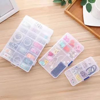 10/15/24 сетки портативный прозрачный ящик для хранения пластиковый прозрачный органайзер с крышкой коробка для ювелирных изделий серьги винты гвозди детали