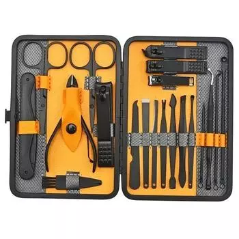 10/15/25 шт. Полный функциональный комплект Профессиональные педикюрные наборы из нержавеющей стали Машинки для стрижки ногтей с портативным чехлом Идея Подарочный маникюрный набор розовый