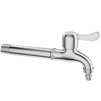 10/15/30cm Wall Mounted Faucet 304 Stainless Steel Washing Machine Tap Outdoor Garden 10cm(no Lengthen)-Laundry nozzle