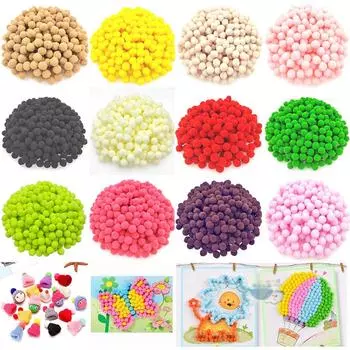 10/15 мм 150 шт./100 шт. изготовление ювелирных изделий DIY детские игрушки ремесло многоцветный швейный помпон плюшевый шар мягкие пушистые аксессуары материал ручной работы 10mm 150Pcs чёрный