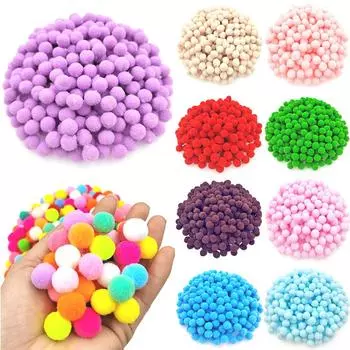 10/15 мм 150 шт./100 шт. изготовление ювелирных изделий DIY детские игрушки ремесло многоцветный швейный помпон плюшевый шар мягкие пушистые аксессуары материал ручной работы 10mm 150Pcs чёрный