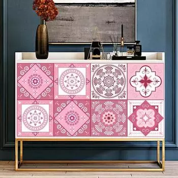 10/15 см романтическая розовая наклейка на плитку, кухонный шкаф, туалетные наклейки на стены, домашний декор, водонепроницаемые самоклеящиеся художественные обои 15cmX15cmX10pcs розовый