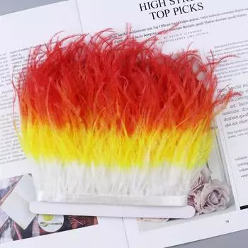 10-15 см трехцветная ткань из страусиных волос, отделка, аксессуары для одежды, ткань из страусиных волос с юбкой-платьем 1M