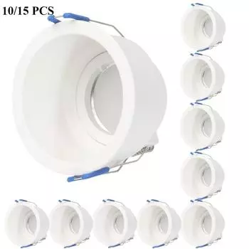 10/15PCS Ceiling Spotlights Lamp Socket Holder Fixtures Recessed Downlight Round Replacement Aluminum Kit Fitting Mounting