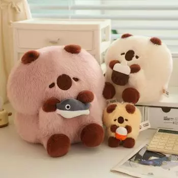 10/18/25 см плюшевые игрушки в виде животных, плюшевая кукла-медведь, брелок для девочек, сумка, кулон, свадебное украшение, детский подарок 10cm светло-розовый