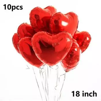 10 18-дюймовых красных воздушных шаров из алюминиевой фольги с надписью «Любовь», подходящих для Дня святого Валентина, дней рождения и новогодних украшений