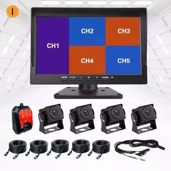 10,1-дюймовый 5-позиционный грузовой тахограф, беспроводная камера заднего вида, автомобильный монитор для грузовика, фургона с 5 камерами 1PCS