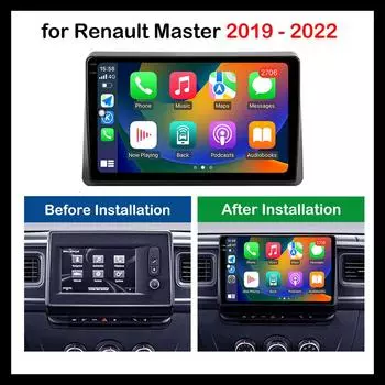 10,1-дюймовый автомобильный радиоприемник, мультимедийный проигрыватель, GPS-навигация для Renault Master 2019 - 2022, ОС Android, BT, 4G, DSP, стерео, IPS, сенсорный экран 4-core 1+32CP