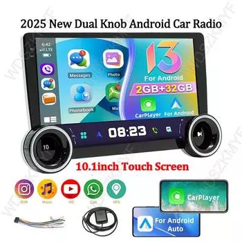 10,1-дюймовый HD-экран Android13 Автомобильное радио Android Auto Wireless Carplay Универсальный мультимедийный проигрыватель для Nissan Honda Toyota