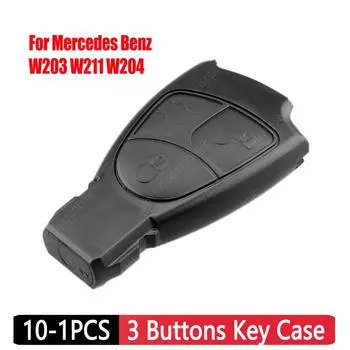 10-1 шт. Автомобильный ключ с 3 кнопками, сменный, подходит для Mercedes Benz W203 W211 W204, чехол для дистанционного ключа без чипа и батареи