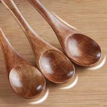 10/1 шт. Деревянные ложки с длинной ручкой Кофейная ложка для молока Чайная ложка для сахара, специй, приправ Кухонная утварь Кулинарные инструменты Суповая ложка 1pc