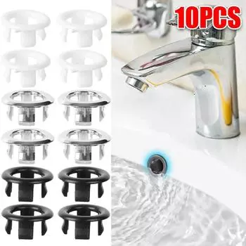 10/1 шт., крышка перелива для раковины, пластиковая полая крышка перелива для раковины, круглая крышка слива раковины, аксессуары для кухни и ванной комнаты 1PCS