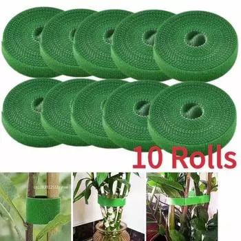 10/1M нейлоновые стяжки для растений, повязка для растений, крючок, петля для крепления, регулируемая опора для растений, многоразовая крепежная лента для домашних садовых принадлежностей 1 Roll