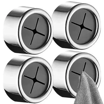 10/1Pcs Round Towel Plug Holders Wall Mounted Tea Towel Hanger Bathroom Adhesive Towel Hooks Kitchen Dishcloth Storage Clips