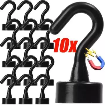 10/1PCS Strong Magnetic Hooks Punch-Free Wall Magnet Hook for Keys Coat Hanging Hanger Kitchen Fridge Bathroom Office Organizer 1pc