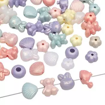 10-200 шт. акриловые бусины с медведем, круглые бусины для изготовления браслетов, ожерелья, ювелирных изделий своими руками 17x18m 10pcs