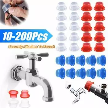 10-200 шт. Герметичная прокладка для крана, клапан, резьбовая труба, шланг, силиконовая уплотнительная шайба, кольцо для сантехнической заглушки, предотвращает утечку 10PCS-Mixed color