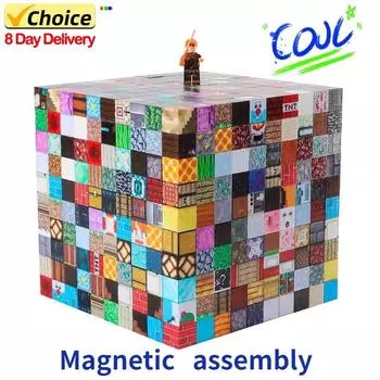 10~200 шт. Магнитные блоки строительные блоки магнитное притяжение детская головоломка DIY разнообразный и персонализированный сборочный игрушечный набор
