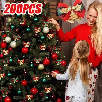 10-200 шт. Рождественские украшения Рождественский бант с колокольчиками Рождественский подарок Украшения для рождественской елки Венок Украшения Аксессуары