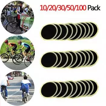 10/20/30/50/100x резиновый велосипедный самоклеящийся набор заплаток для бесклеевой внутренней трубки для ремонта шин 10pcs
