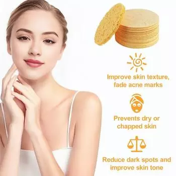 10/20/30/50 шт., губка для лица, многоразовая, круглая, абсорбирующая, сжатая, натуральная, для снятия макияжа, отшелушивающая, спа, набор целлюлозных губок для очищения лица 10 pcs розовый