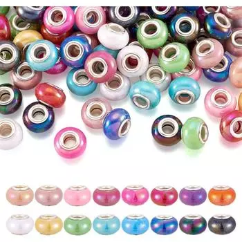 10/20/30 новый европейский стиль смоляной материал бусины цвета AB с большими отверстиями, с интервалом 14x9 мм декоративные бусины, браслеты своими руками Random Color 10pcs