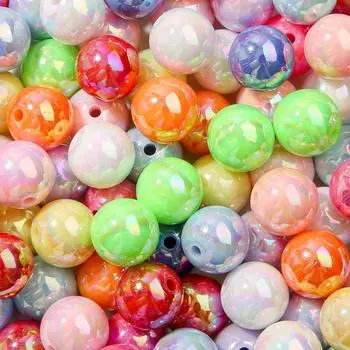 10/20/30 шт. 15,5 мм акриловые бусины цвета Ab круглые бусины разноцветные акриловые бусины браслет ожерелье серьги изготовление ювелирных изделий 10pcs