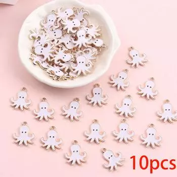 10/20/30 шт. эмалированный осьминог кулон, сплав осьминог кулон, морской кулон животное, изготовление ювелирных изделий своими руками браслет ожерелье 10pcs