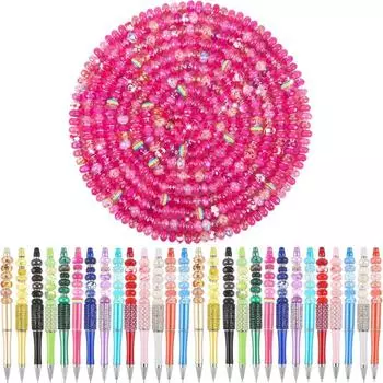 10/20/30 шт. Большие бусины с отверстиями розового и красного цвета, европейские бусины-ручки, ремесло, интервальные бусины, сделай сам, браслет, ожерелье, декоративные принадлежности для изготовления ювелирных изделий 10pcs