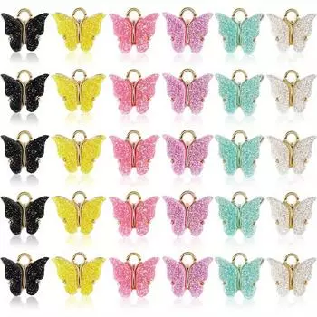 10/20/30 шт. Браслет бабочка кулон акриловые серьги бабочка кулон ювелирные изделия ожерелье ремесла аксессуары Random Color 10pcs