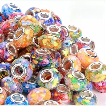 10/20/30 шт. бусин-разделителей из смоляного материала ко Дню святого Валентина в европейском стиле с большими отверстиями, европейские бусины для рукоделия, используются для изготовления браслетов своими руками 10pcs