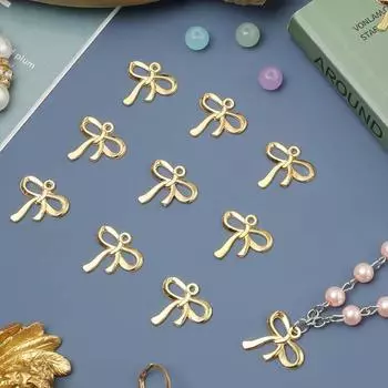 10/20/30 шт. DIY Материал Изготовление ювелирных изделий Подвеска-бант Серьги Золотой Соединитель-бант Подвеска DIY Материал Ожерелье Сплав Ретро Подвеска 10pcs золотой