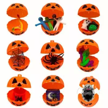 10/20/30 шт. Хэллоуин тыква Ведро Слепая коробка Гашапон Коробка для хранения Party Trick Open Lid Тыквенные конфеты Мини Тыквенная оболочка 10pcs