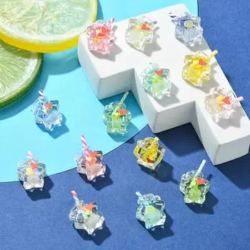 10/20/30 шт. кулон из смоляного материала случайного цвета в виде бутылки, подвеска в виде звезды, аксессуары для изготовления ювелирных изделий, подвеска «сделай сам» 10pcs