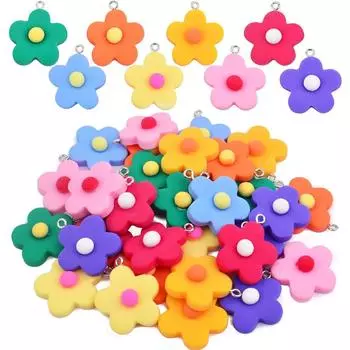 10/20/30 шт. Подвеска-цветок, подвеска из смолы, цветок, подсолнух, ювелирные изделия, сделай сам, ожерелье, брелок, изготовление ювелирных изделий, украшения ручной работы, товары для рукоделия, Random Color 10pcs