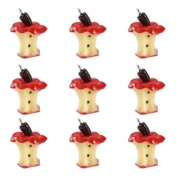 10/20/30 шт. Подвеска из смолы Яблоко Подвеска Фрукты Креативные аксессуары и металлические кольца Подвеска Фрукты Брелок Браслет Ожерелье Изготовление ювелирных изделий 10pcs