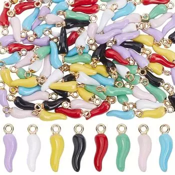 10/20/30 шт. подвеска из сплава разноцветного перца чили, браслет с подвеской из овощей чили, серьги, ожерелье, аксессуары для украшений своими руками Random Color 10pcs