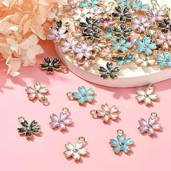 10/20/30 шт. подвески из сплава в виде цветка вишни, набор для изготовления милых маленьких цветочных украшений, браслета, ожерелья, сережек, брелока, изготовление поделок своими руками 10pcs