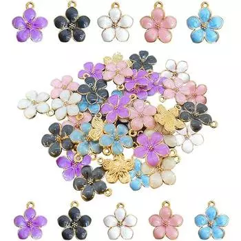 10/20/30 шт. подвесок в виде цветов из сплава, маленьких подвесок в виде цветов, ожерелий, серег, браслетов, кулонов, аксессуаров для бижутерии своими руками, кулонов 10pcs