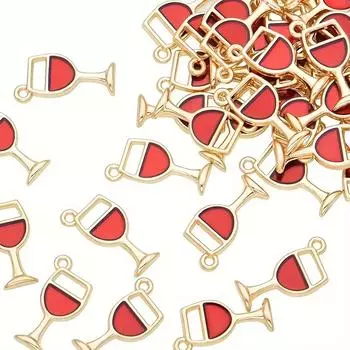 10/20/30 шт. Романтичный красный зрелый модный сплав капельное масло высокая чашка на ножке маленькая подвеска DIY браслет ожерелье цепочка для ног подвеска 10pcs