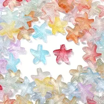 10/20/30 шт. случайных цветов, бусины в виде морских звезд, хрустальные стеклянные животные, изготовление ювелирных изделий в стиле Чжухай Янчжу, браслет, ожерелье, цепочка для ног 10pcs
