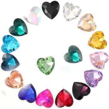 10/20/30 шт. случайных смешанных цветов, большие красные, с острым дном, персиковые, в форме сердца, стеклянные, в форме «сделай сам», аксессуары для украшения мобильного телефона, изготовление подарков своими руками 10pcs