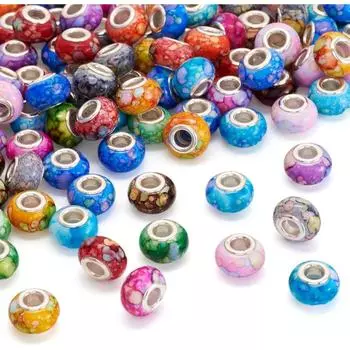 10/20/30 шт. смоляного материала 14 * 9 мм случайного цвета с большими отверстиями, используется для создания ожерелий, браслетов, Random Color 10pcs