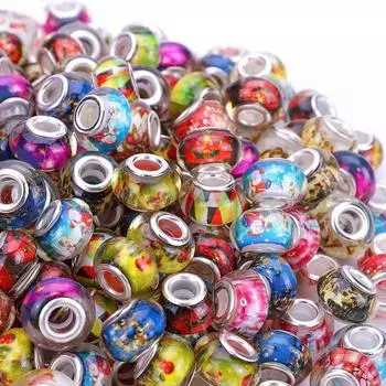 10/20/30 шт. смоляного материала 14 мм европейские разделительные бусины с большим отверстием, декоративные разделительные бусины, принадлежности для изготовления ювелирных изделий из ожерелий и браслетов 10pcs