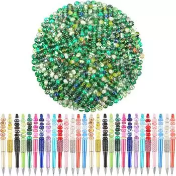 10/20/30 шт. смоляные бусины с большими отверстиями, темно-зеленые европейские бусины-ручки, садовые бусины, освещение, ремесло, интервальные бусины, сделай сам, браслет, ожерелье, украшение 10pcs